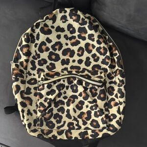 Metropack Black and Tan Leopard Print Backpack